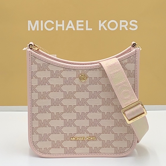 MICHAEL KORS Briley Small Logo Messenger XBODY Bag POWDER BLUSH MULTI - Picture 1 of 16
